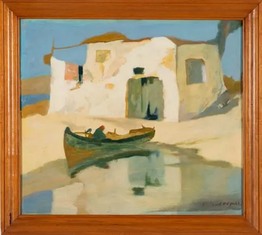 Beach landscape, by Michail Oikonomou, 1933