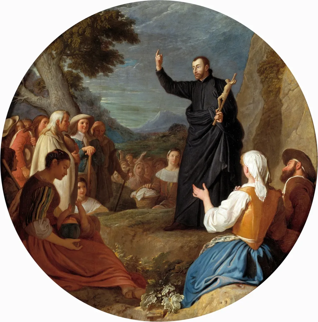San Francisco de Regis predicando, by Michel Ange Houasse, oil, 1702