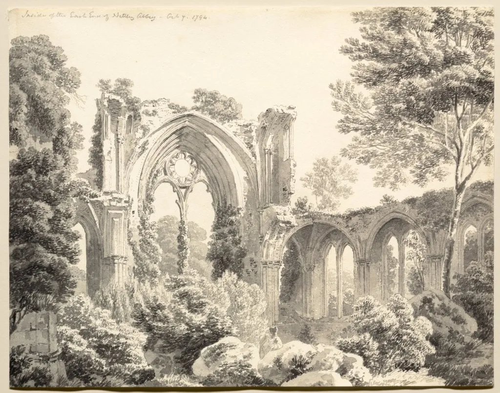Inside the East End of Nettley Abbey, by Michel Angelo Rooker, 1794