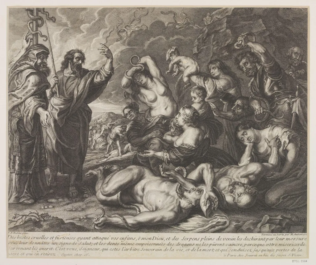 The Children of Israel and the Plague of Fiery Serpents, by Michel Aubert, 1750