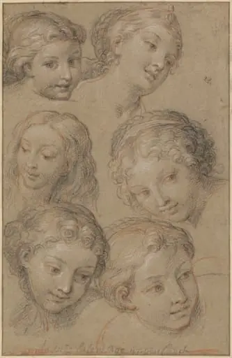 Studies of Women's Heads, by Michel Corneille
