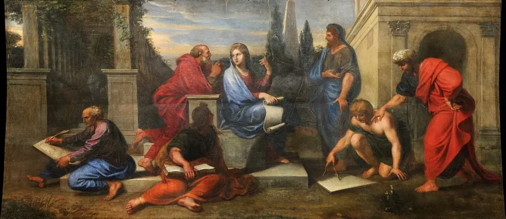 Aspasia surrounded by Greek philosophers, by Michel Corneille the Younger