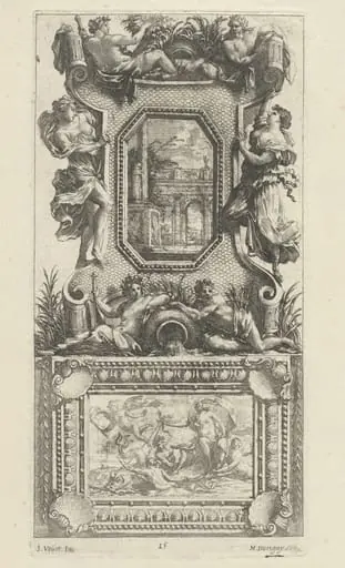 Ornamental Panel Surmounted by a Naiad and a River God, by Michel Dorigny