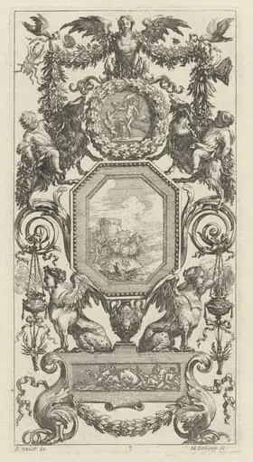 Ornamental Panel Surmounted by a Winged Harpy, by Michel Dorigny