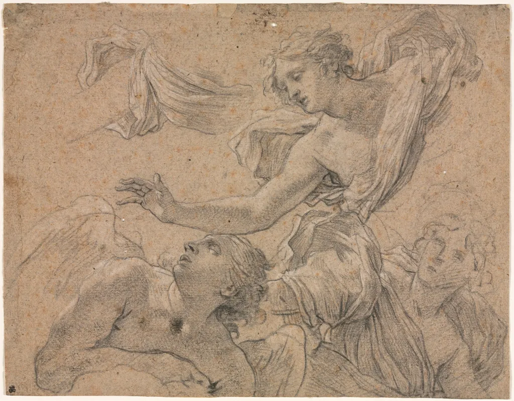 Studies of Angels (recto), by Michel Dorigny, 1658
