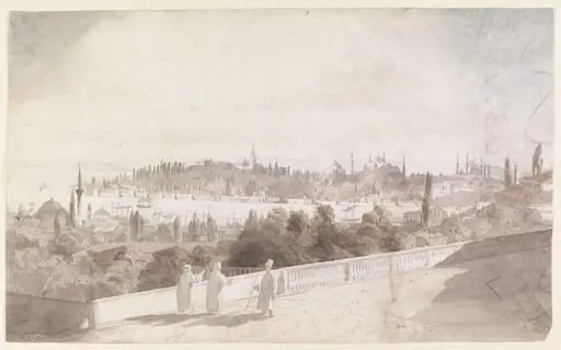 Constantinople from Pera, looking across the Golden Horn to Seraglio Point, by Michel-François Préaulx [Préaux]