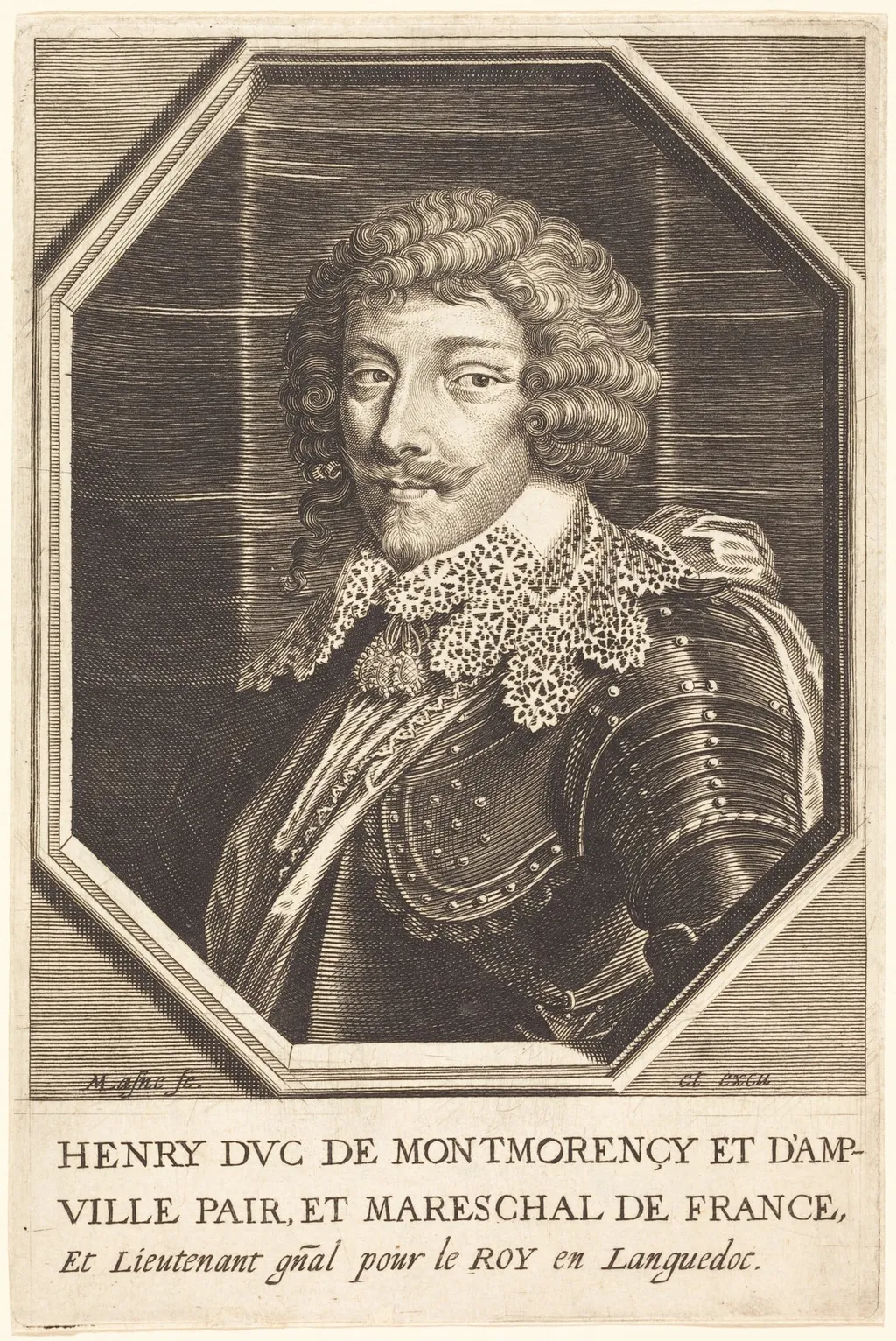 Henry II, Duke of Montmorency, by Michel Lasne, ink, 1628