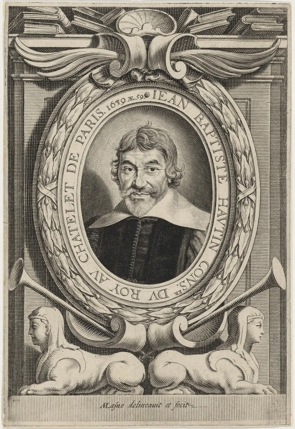 Jean Baptiste Hautin, by Michel Lasne, ink, 1639