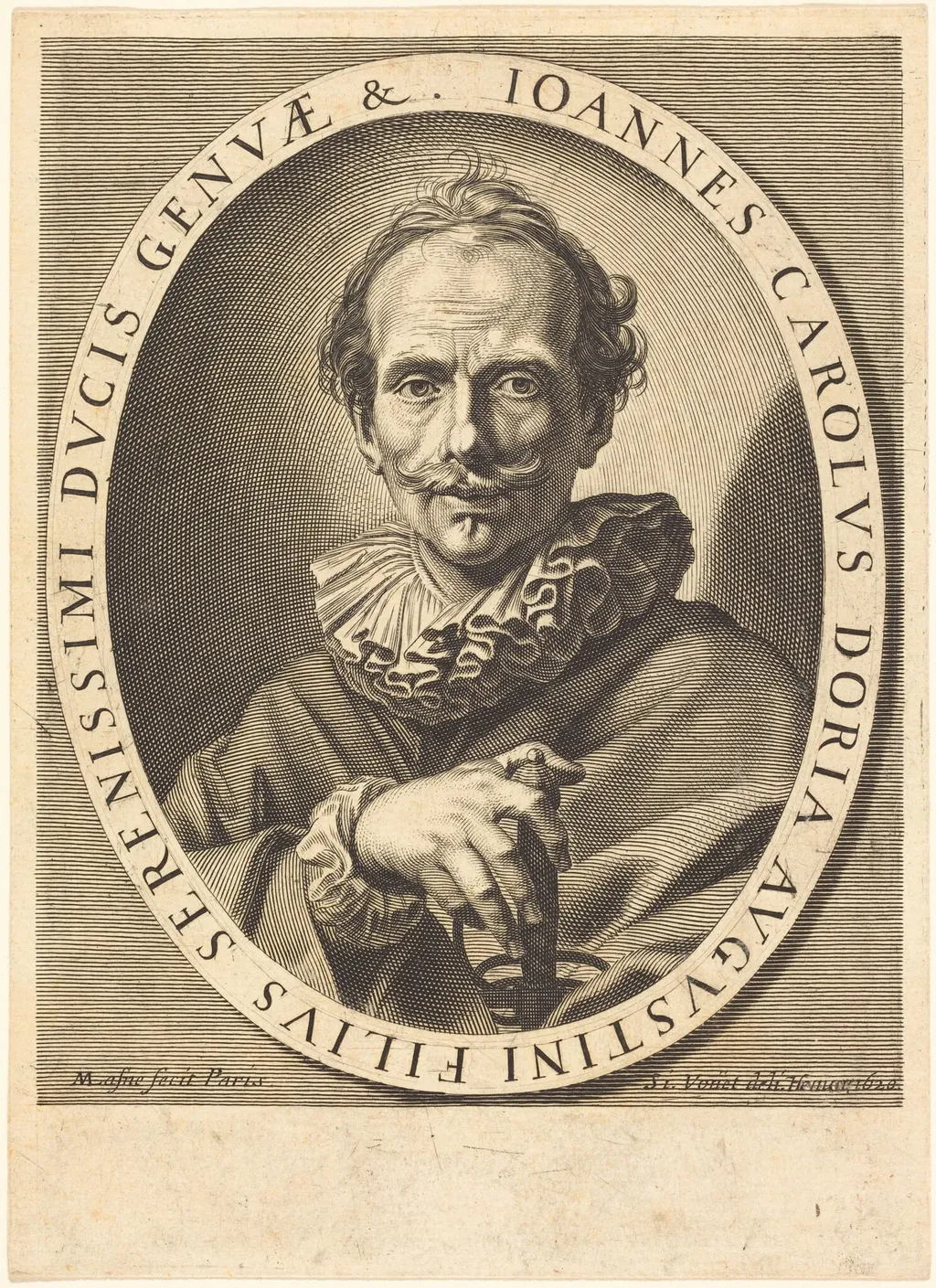 Jean Charles Doria, by Michel Lasne, ink, 1620