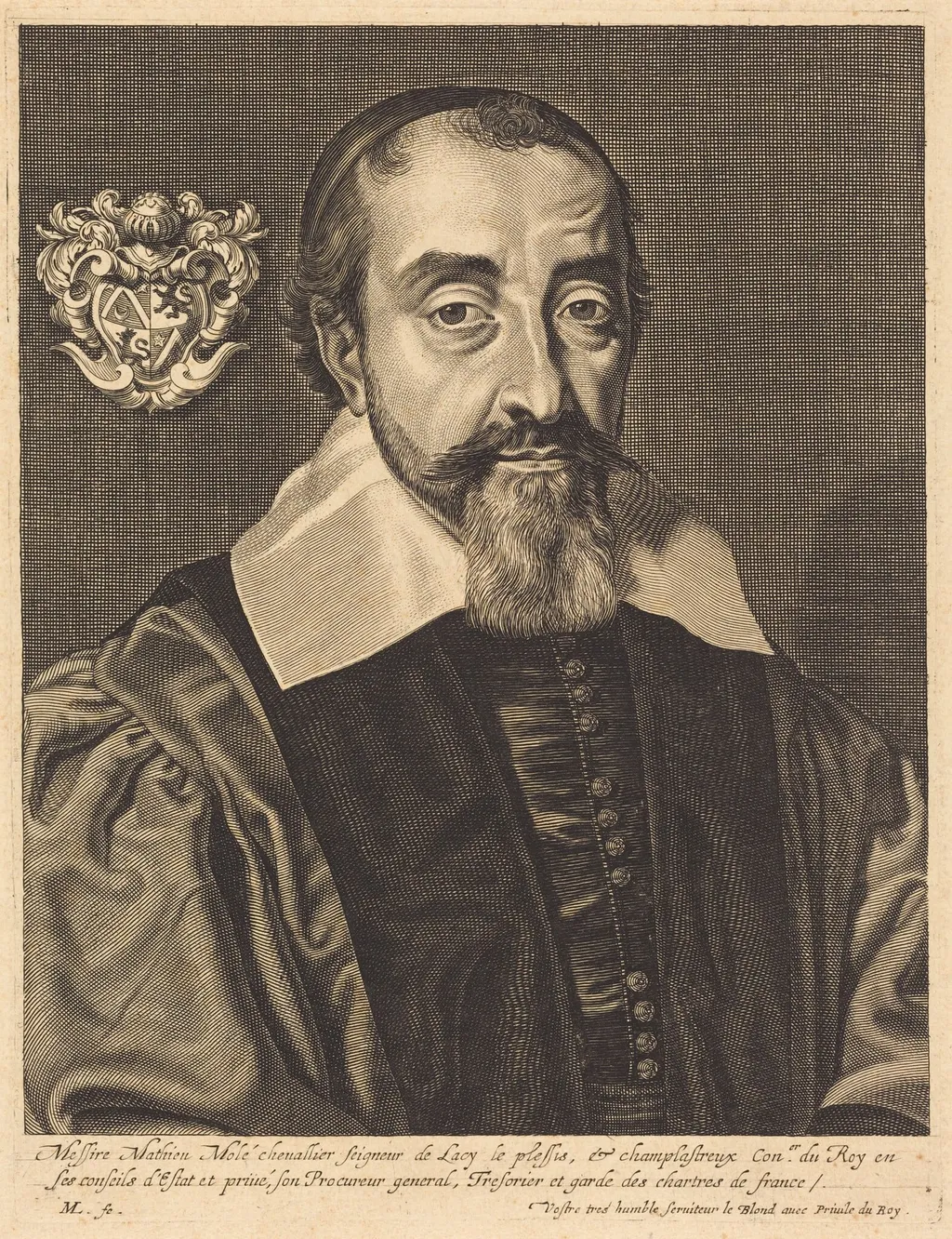 Mathieu Mole, by Michel Lasne, ink, 1628