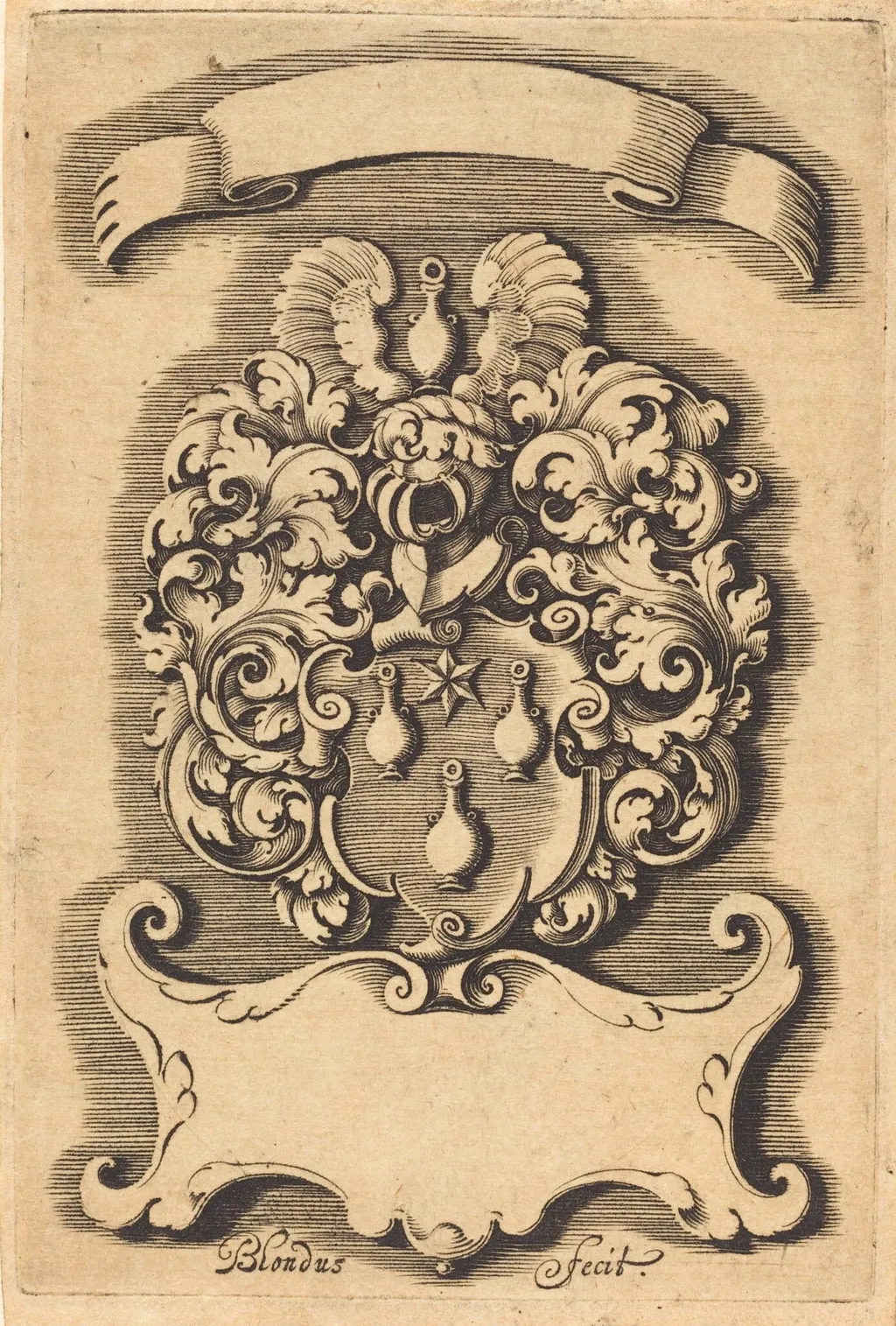 Crest, by Michel Le Blon, ink, 1622