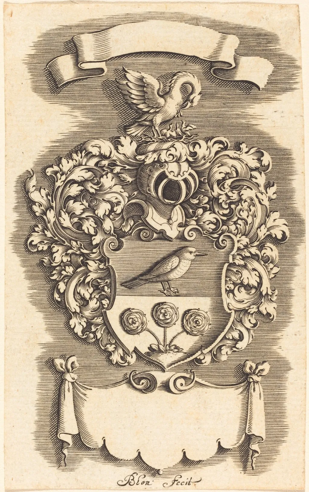 Crest, by Michel Le Blon, ink, 1622