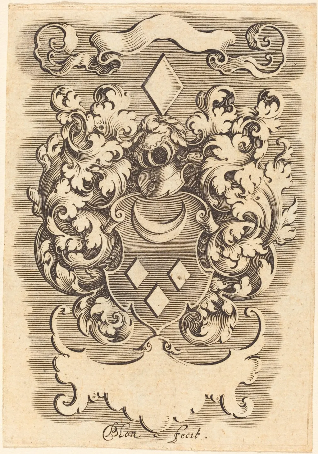 Crest, by Michel Le Blon, ink, 1622