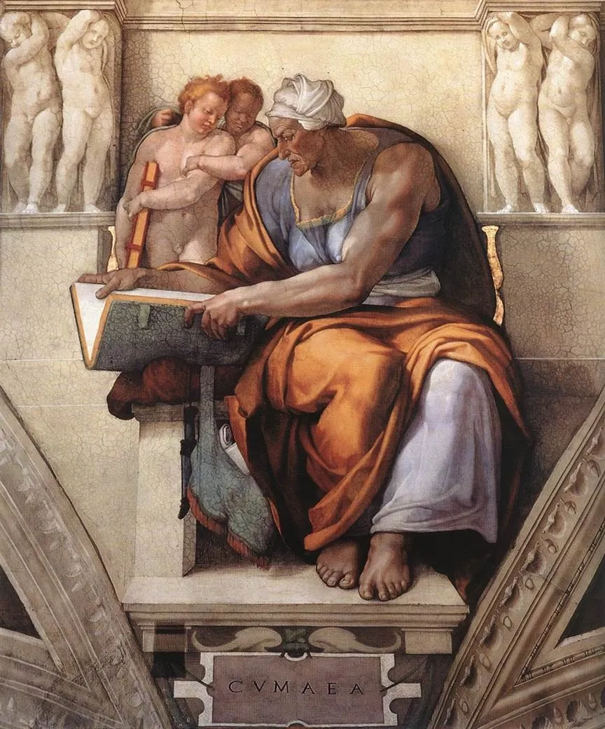 Cumaean Sibyl, by Michelangelo, fresco, 1511