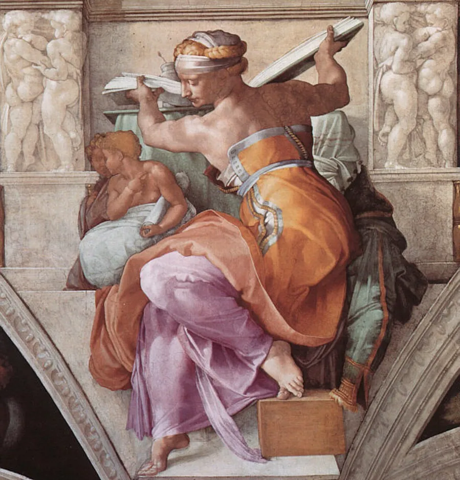 Libyan Sibyl, by Michelangelo, fresco, 1512