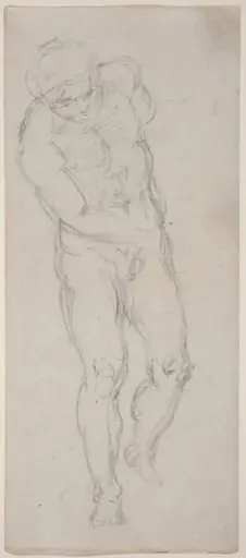 Male Nude [recto], by Michelangelo