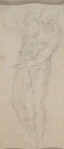 Male Nude [verso], by Michelangelo