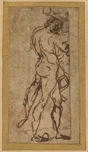 Two Nudes Fighting, by Michelangelo