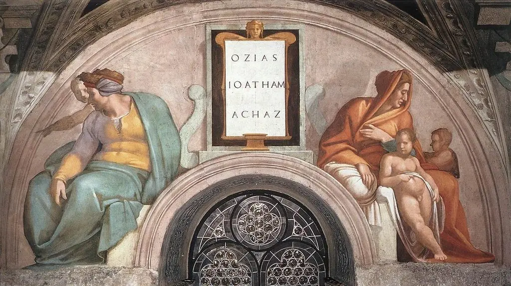 Uzziah, Jotham and Ahaz, by Michelangelo, 1508