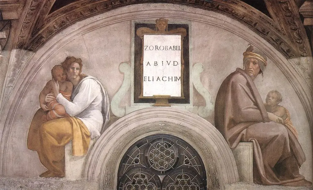 Zerubbabel, Abiud and Eliakim, by Michelangelo