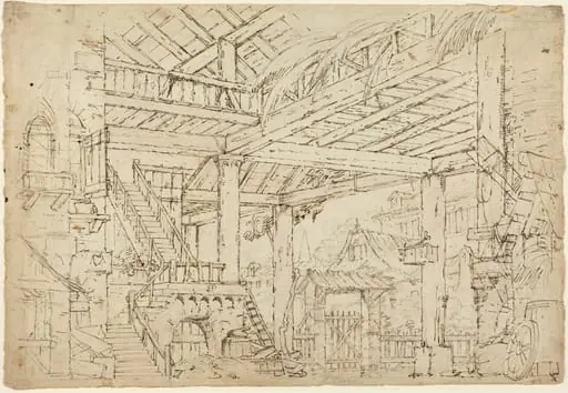 Interior of a Barn Built on Ancient Ruins, by Michele Canzio