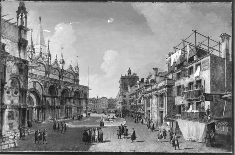 Ansicht der Piazzetta dei Leoni in Venedig, by Michele Marieschi, unspecified, 1734