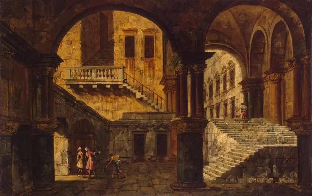 Courtyard with a Staircase, by Michele Marieschi