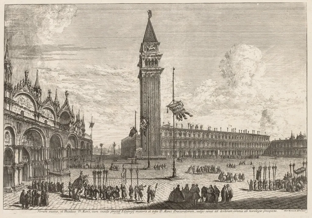 Views of Venice: Piazza and Piazzetta, by Michele Marieschi, 1741