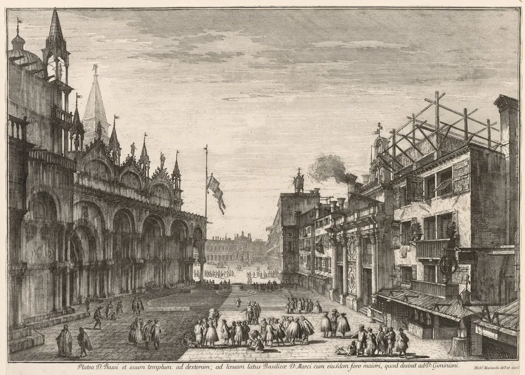Views of Venice: Piazzetta S. Basso, by Michele Marieschi, 1741