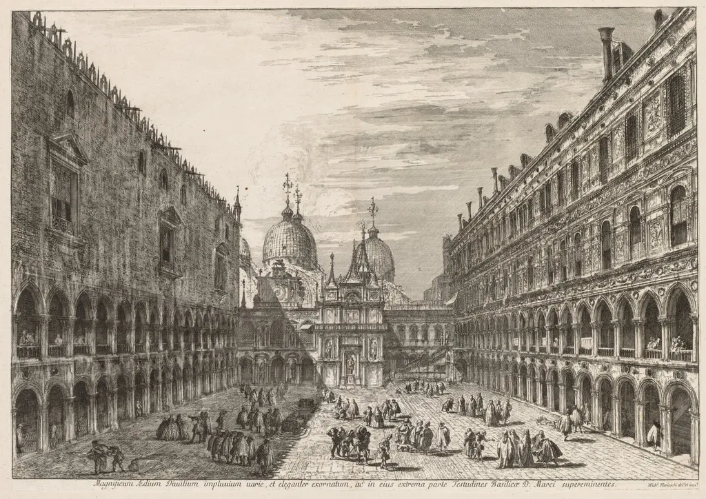 Views of Venice: The Courtyard of the Ducal Palace, by Michele Marieschi, 1741