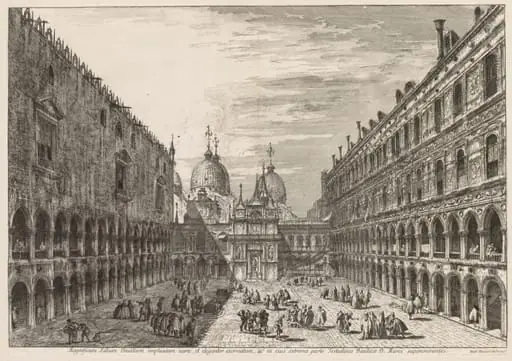 Views of Venice:  The Courtyard of the Ducal Palace, by Michele Marieschi