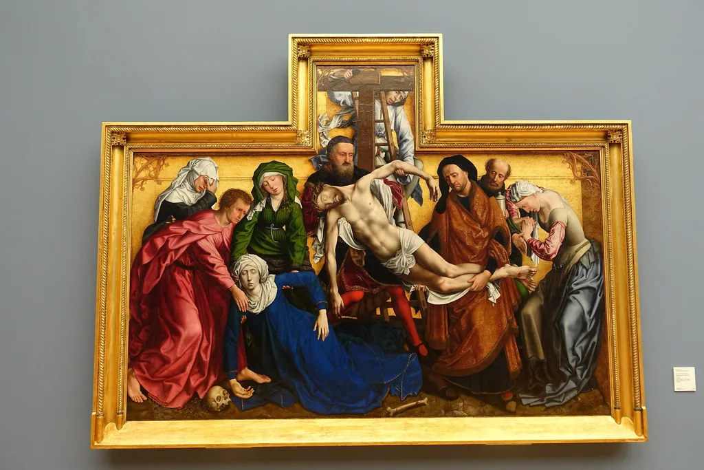 Descent from the Cross, by Michiel Coxie, paint, 1545