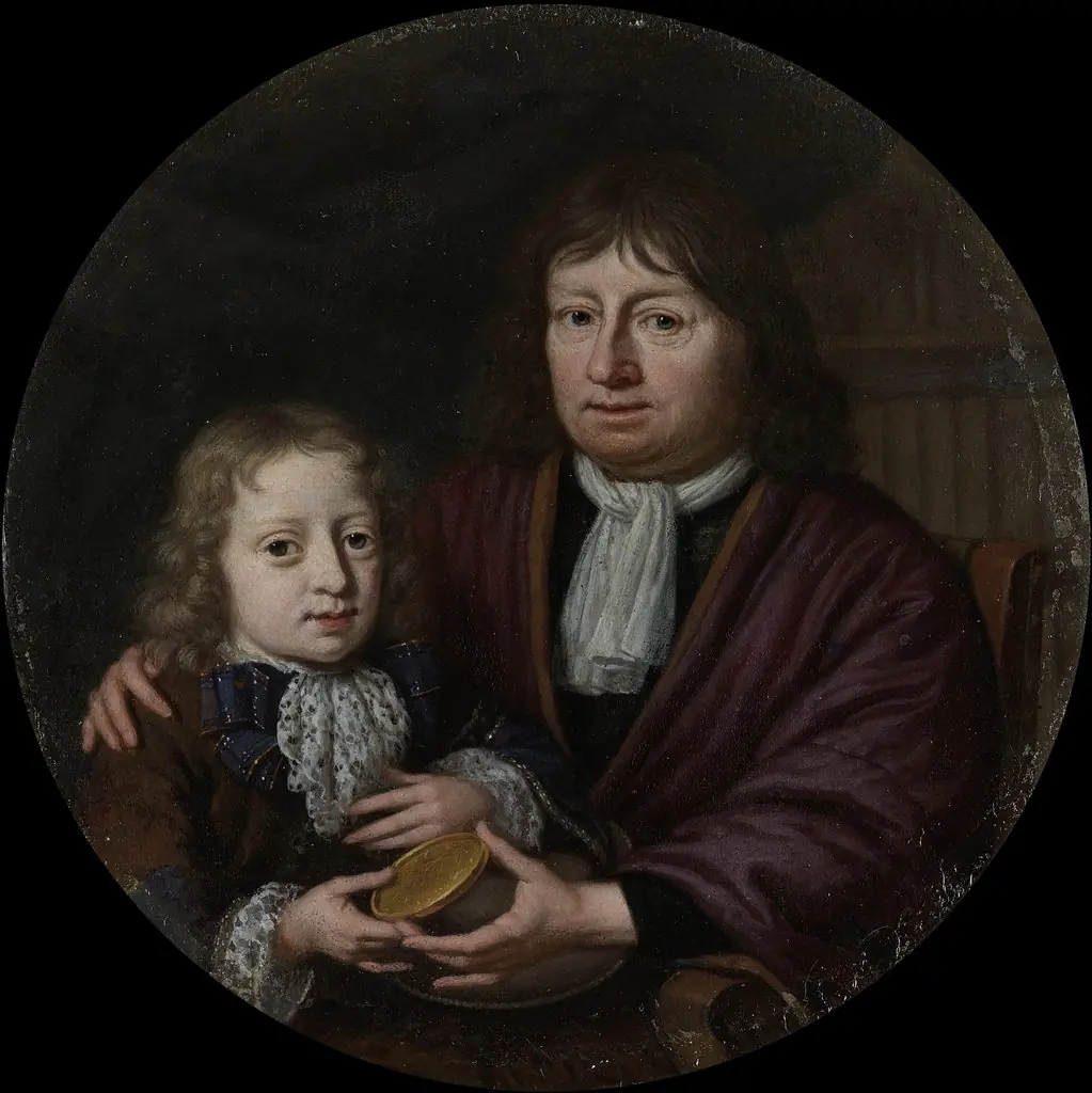 Isaac Pontanus Giving a Gold Medal to his Grandson Hendrik van Beek, by Michiel van Musscher