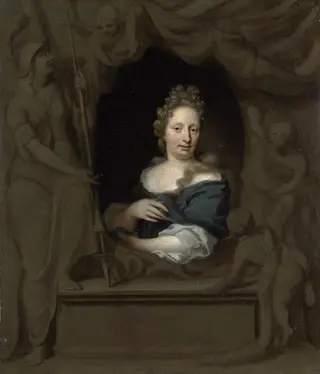 Portrait of Eva Visscher, wife of Michiel van Musscher, by Michiel van Musscher, 1693