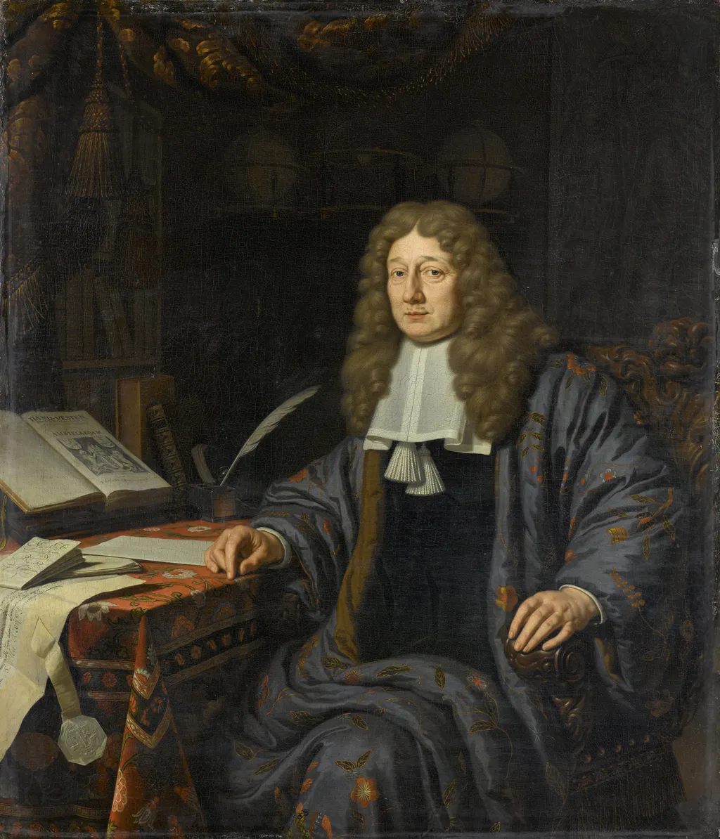Portrait of Johannes Hudde (1628-1704), burgomaster of Amsterdam, by Michiel van Musscher, oil, 1694