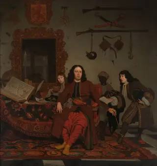 Thomas Hees with his Nephews Jan and Andries Hees and a Servant