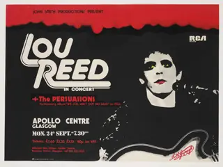 Lou Reed in concert, by Mick Rock, 1973