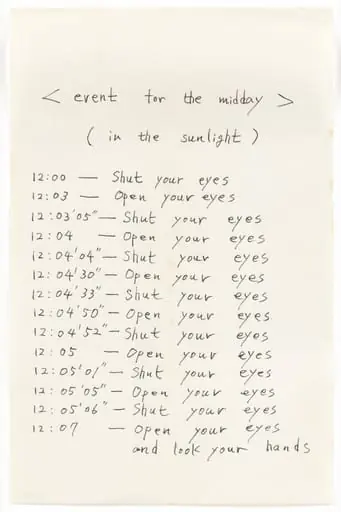 Untitled, by Mieko Shiomi