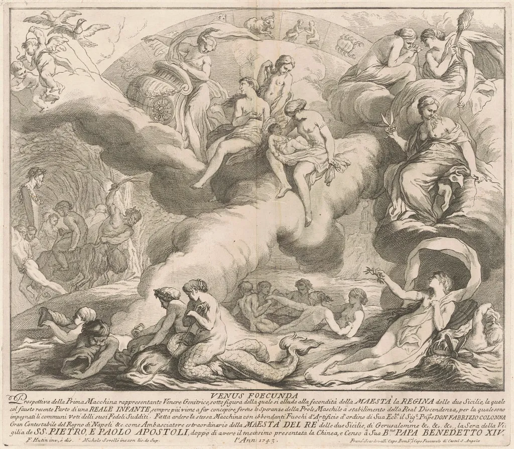 The Prima Macchina for the Chinea of 1743: Venus Genetrix, by Miguel de Sorellò, ink, 1743