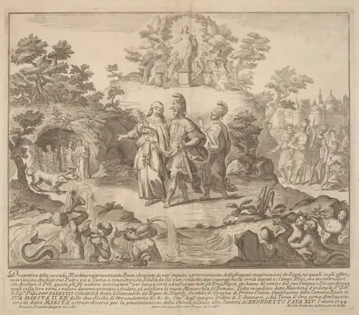 The Seconda Macchina for the Chinea of 1744: Aeneas and Cumaean Sibyl, by Miguel de Sorellò