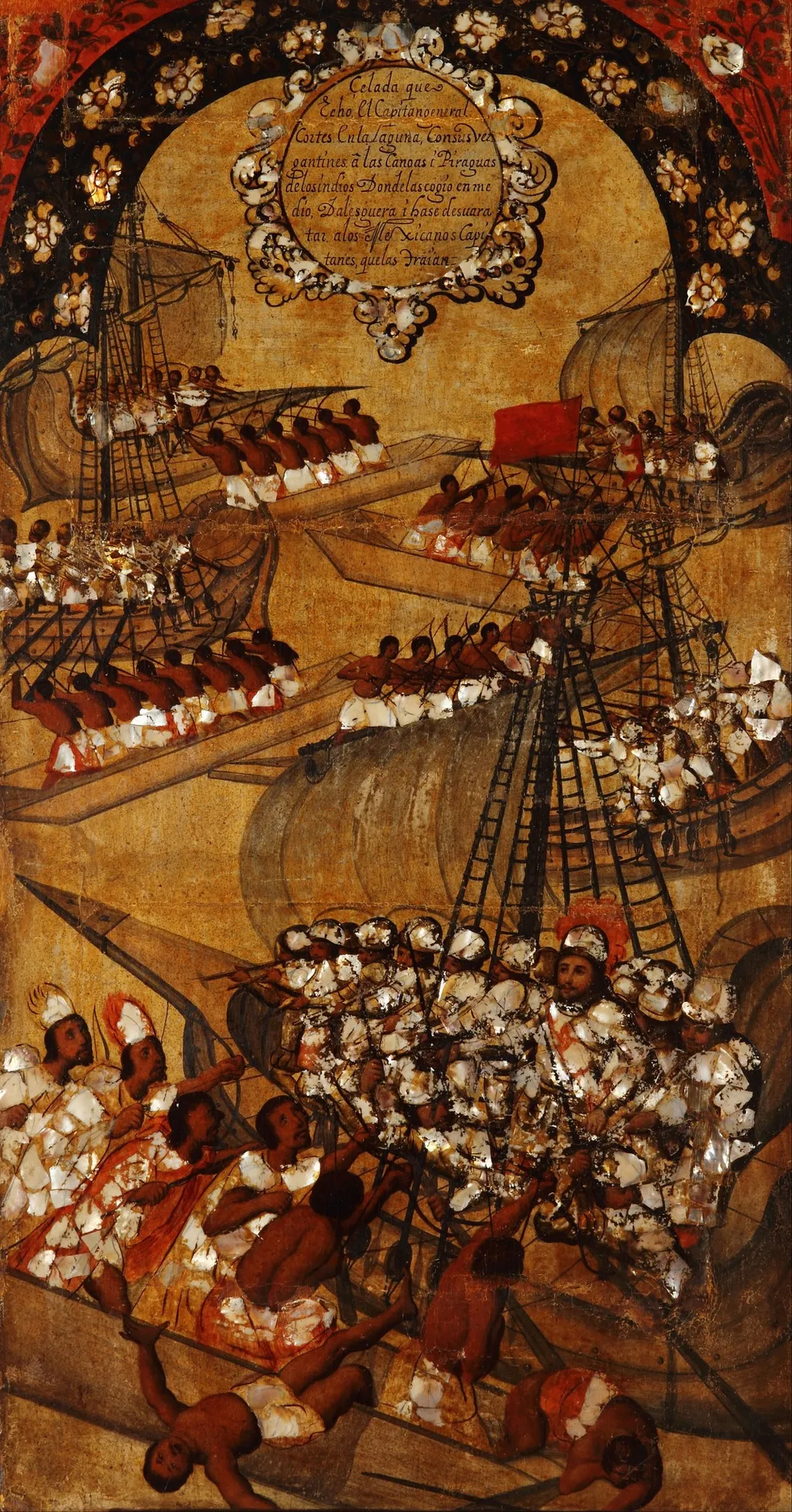 Conquest of Mexico, Tablet 22, by Miguel Gonzales, unspecified, 1685