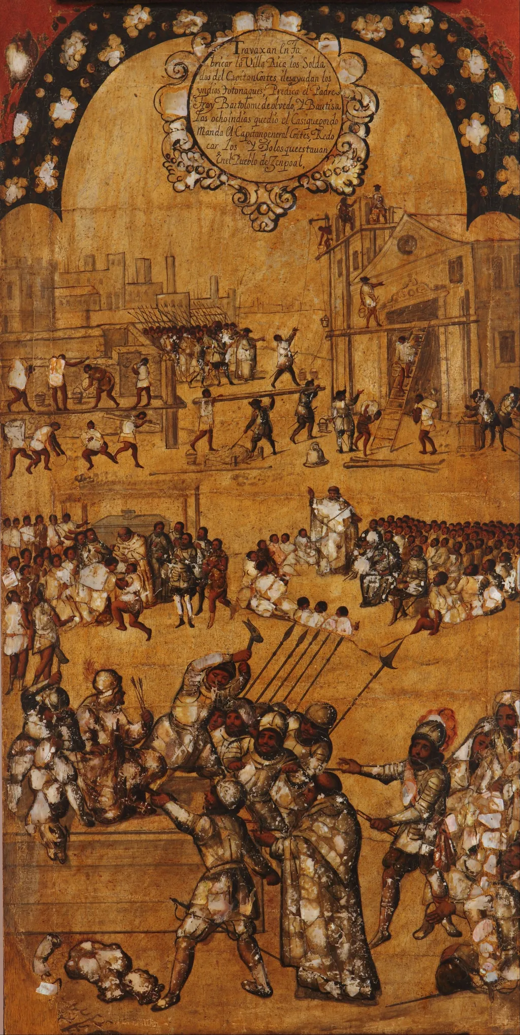 La Conquista de México. Tabla IV, by Miguel Gonzales, unspecified, 1685