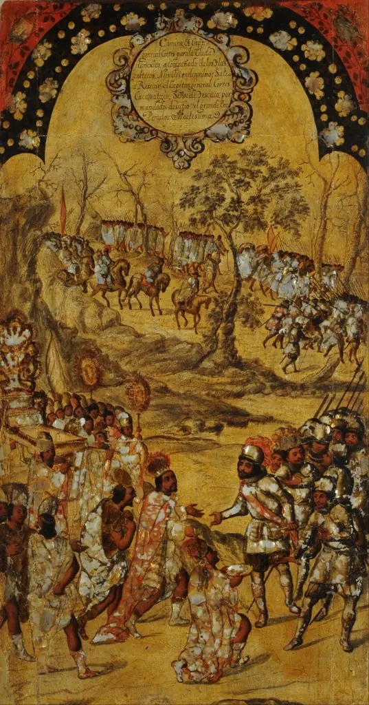 La Conquista de México. Tabla VIII, by Miguel Gonzales