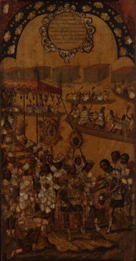 La Conquista de México. Tabla X, by Miguel Gonzales