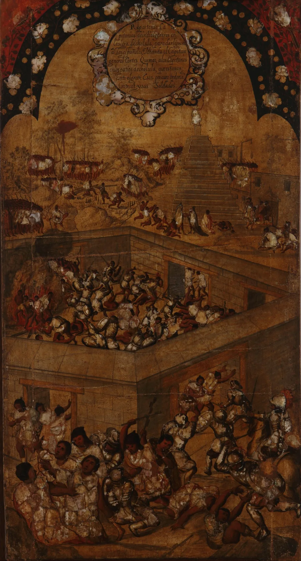The Conquest of Mexico, Tablet 7, by Miguel Gonzales, unspecified, 1685