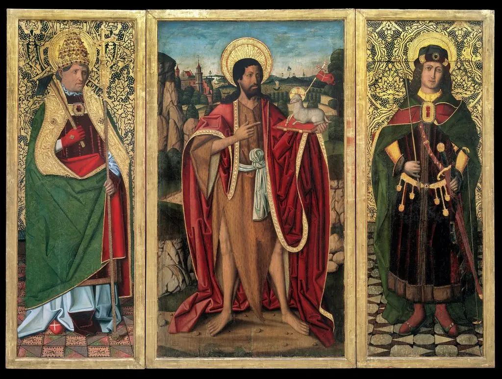 Saint John the Baptist, Saint Fabian and Saint Sebastian, by Miguel Ximénez