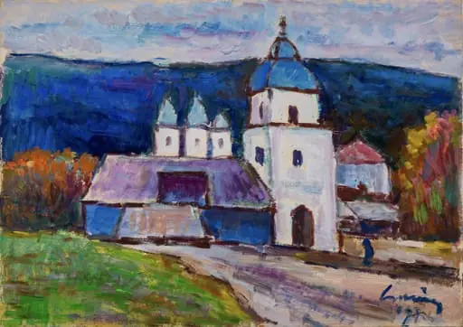Peisaj cu biserică, by Mihăilescu-Craiu Victor