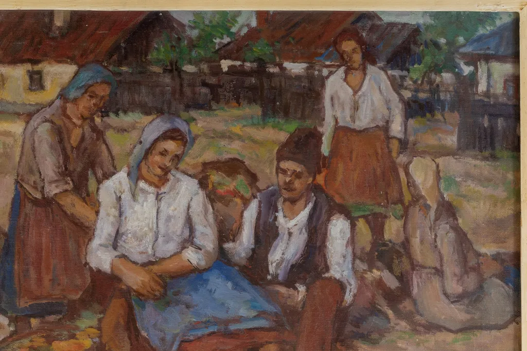 Piață la țară, by Mihăilescu-Craiu Victor, unspecified, 1945