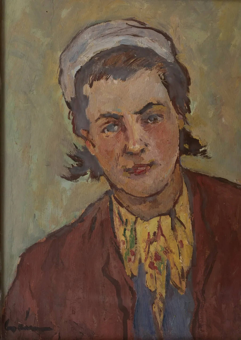 Portret de muncitoare, by Mihăilescu-Craiu Victor, unspecified, 1945