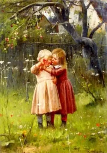 Copii plângând, by Mihály Munkácsy